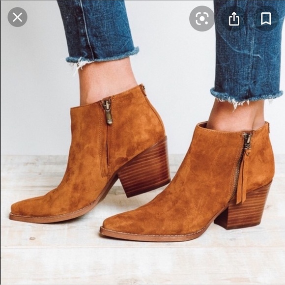stacked heel booties
